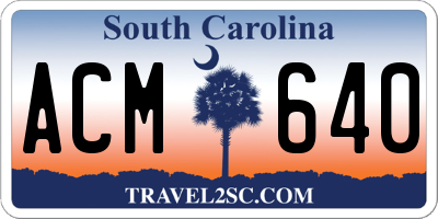 SC license plate ACM640