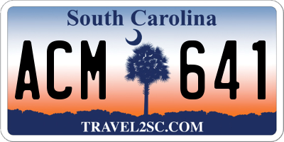 SC license plate ACM641