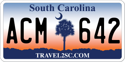 SC license plate ACM642