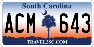 SC license plate ACM643