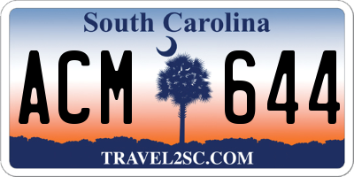 SC license plate ACM644