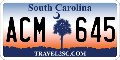SC license plate ACM645