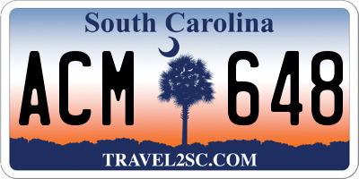 SC license plate ACM648
