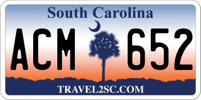 SC license plate ACM652
