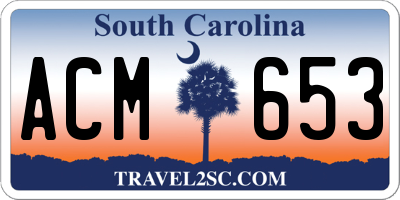SC license plate ACM653