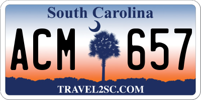 SC license plate ACM657