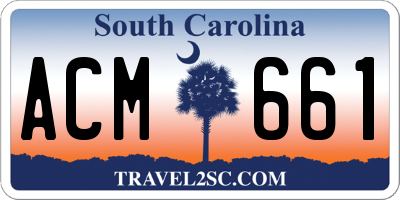 SC license plate ACM661