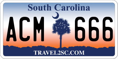 SC license plate ACM666