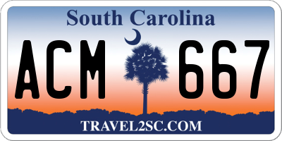 SC license plate ACM667