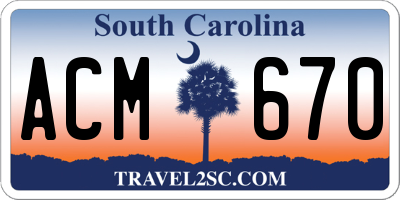 SC license plate ACM670