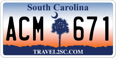SC license plate ACM671