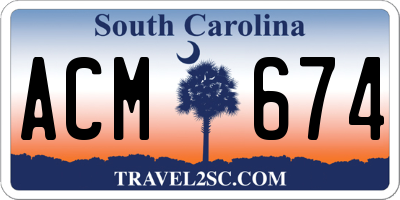 SC license plate ACM674