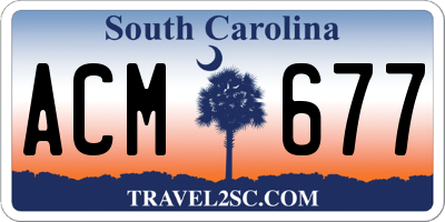 SC license plate ACM677