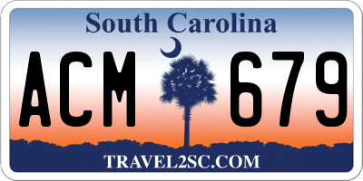SC license plate ACM679