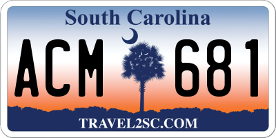 SC license plate ACM681
