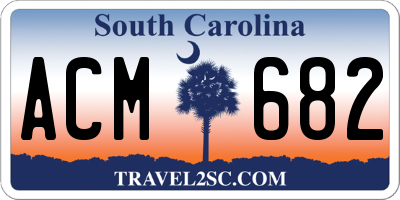 SC license plate ACM682
