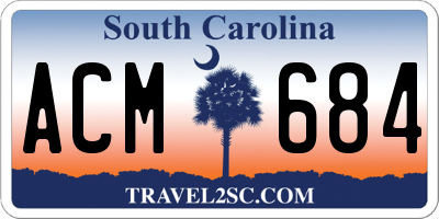 SC license plate ACM684