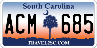 SC license plate ACM685
