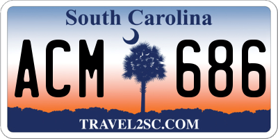 SC license plate ACM686