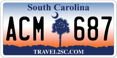 SC license plate ACM687