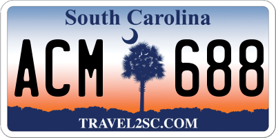 SC license plate ACM688