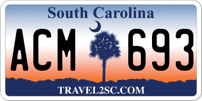 SC license plate ACM693