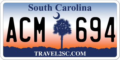 SC license plate ACM694