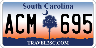 SC license plate ACM695