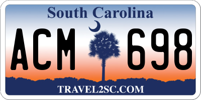 SC license plate ACM698