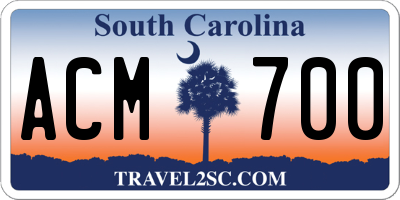 SC license plate ACM700