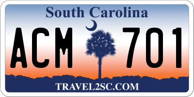 SC license plate ACM701