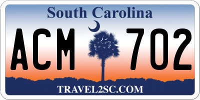 SC license plate ACM702