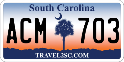 SC license plate ACM703