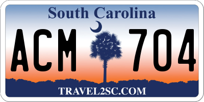 SC license plate ACM704