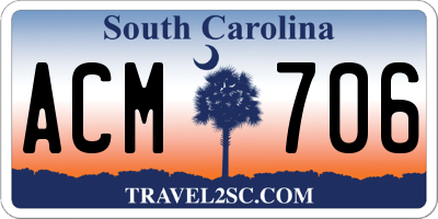 SC license plate ACM706