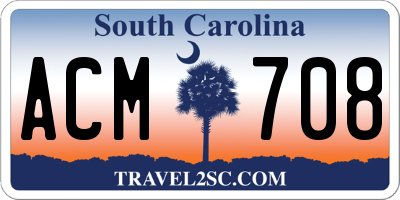 SC license plate ACM708