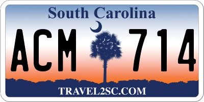 SC license plate ACM714