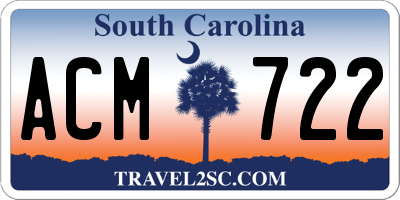 SC license plate ACM722