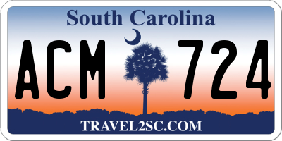 SC license plate ACM724