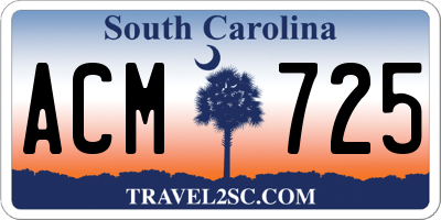 SC license plate ACM725