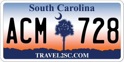SC license plate ACM728