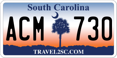 SC license plate ACM730