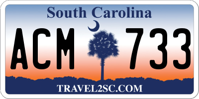 SC license plate ACM733