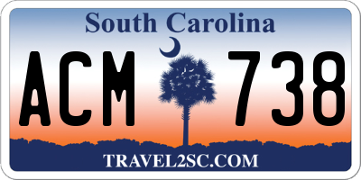 SC license plate ACM738