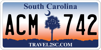 SC license plate ACM742