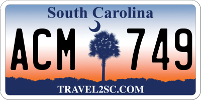 SC license plate ACM749