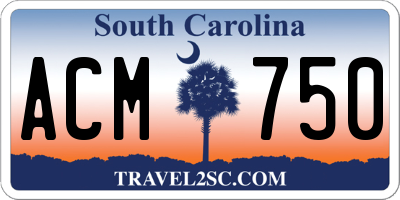 SC license plate ACM750