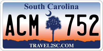 SC license plate ACM752