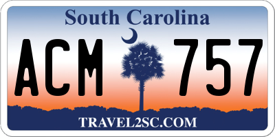 SC license plate ACM757