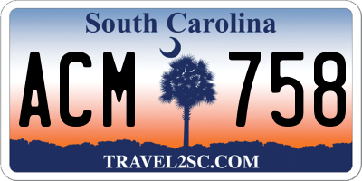 SC license plate ACM758